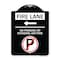 Signmission Fire Lane No Parking or Standing Anytime Heavy-Gauge Aluminum Sign, 24" x 18", BW-1824-24008 A-DES-BW-1824-24008 - alternate 1